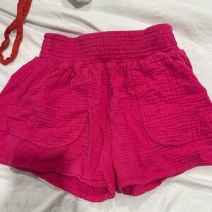 Forever 21 Hot Pink High Waist Gauze Shorts